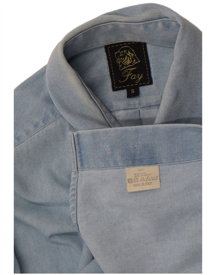 Fay Chemise en Jean Petit Bleu Coton Homme