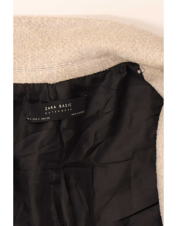 Zara Femme Pull Pardessus UK 10 Petit Gris Coton