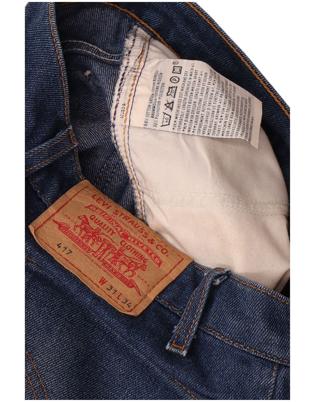 Levi's Jean Droit 417 Homme W31 L28 Bleu Coton