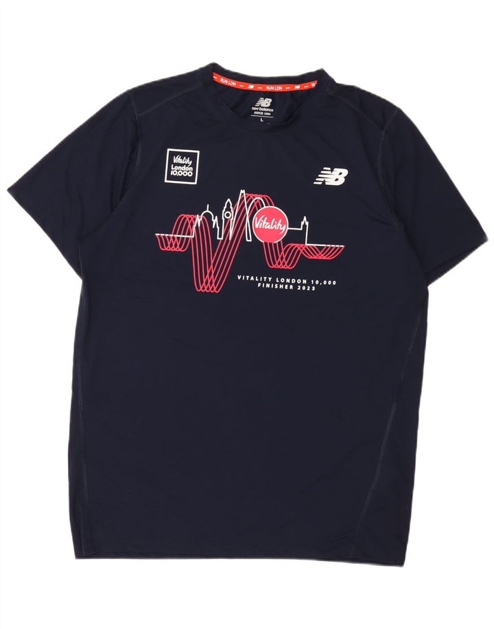 New Balance T-Shirt Graphique Homme Grand Bleu Marine Polyester