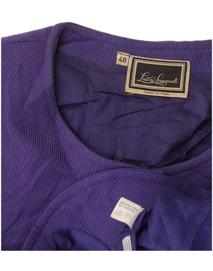 Luisa Spagnoli Veste Blazer 5 Boutons Femme IT 48 XL Laine Violet