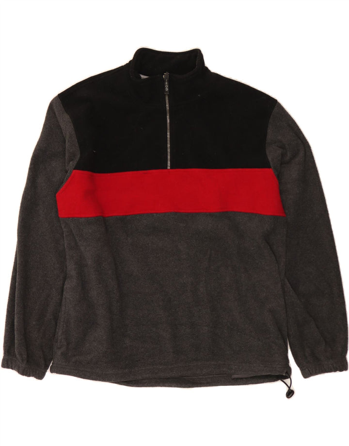 IZOD Mens Zip Neck Fleece Jumper XL Grey Colourblock Polyester Vintage Izod and Second-Hand Izod from Messina Hembry 