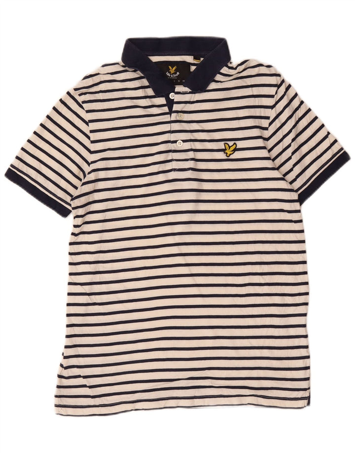 Lyle & Scott Polo Rugby Homme Coton Rayé Blanc Moyen