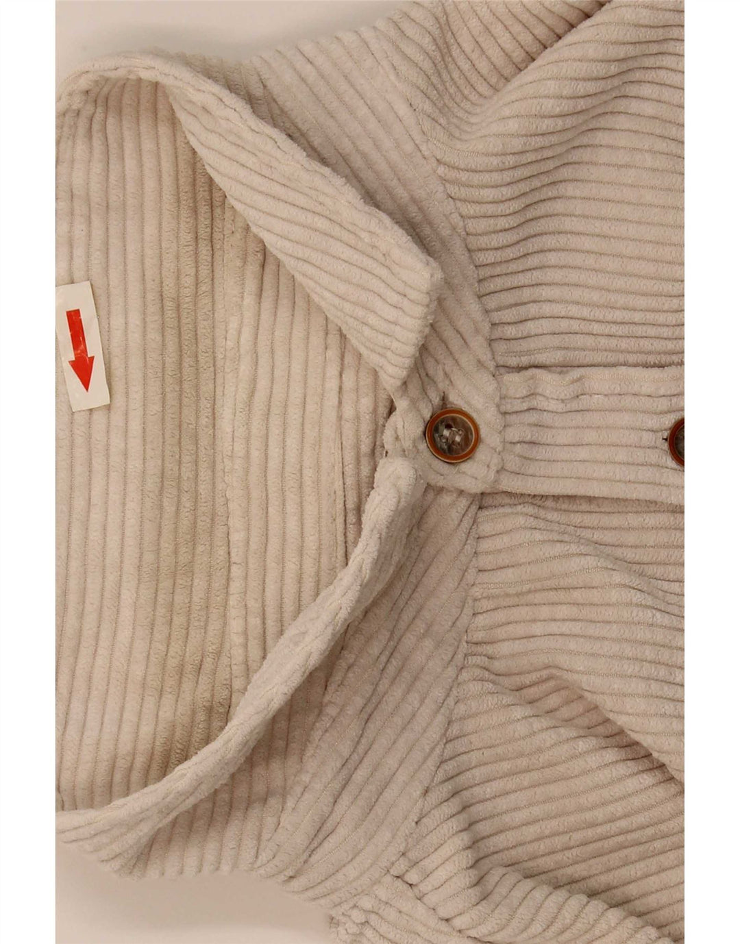 Zara Chemise en velours côtelé coupe décontractée pour hommes Large Beige Polyester