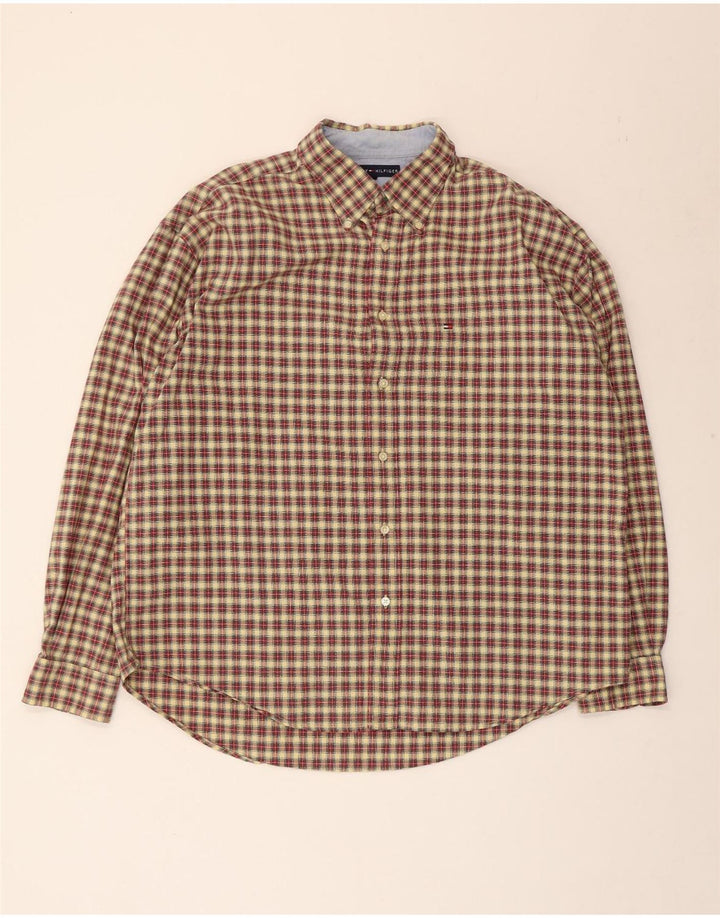 Tommy Hilfiger Chemise Homme XL Beige Carreaux Coton