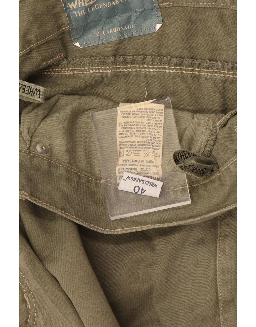 Pantalon décontracté droit VINTAGE homme W40 L31 coton kaki