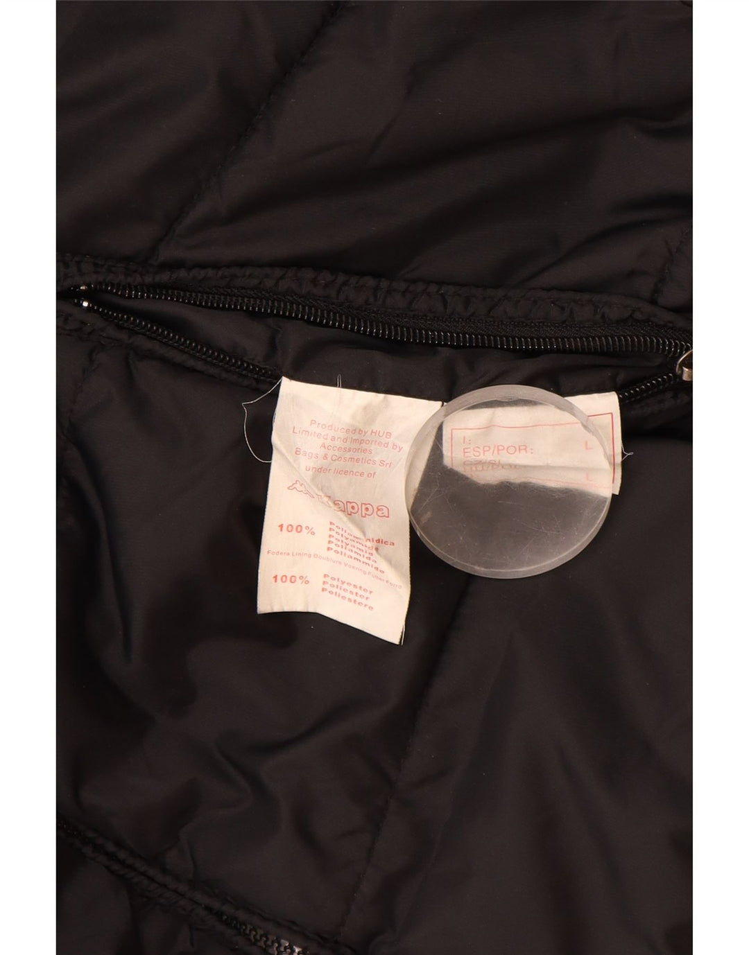 Kappa Veste matelassée pour homme UK 40 Large Noir Polyamide