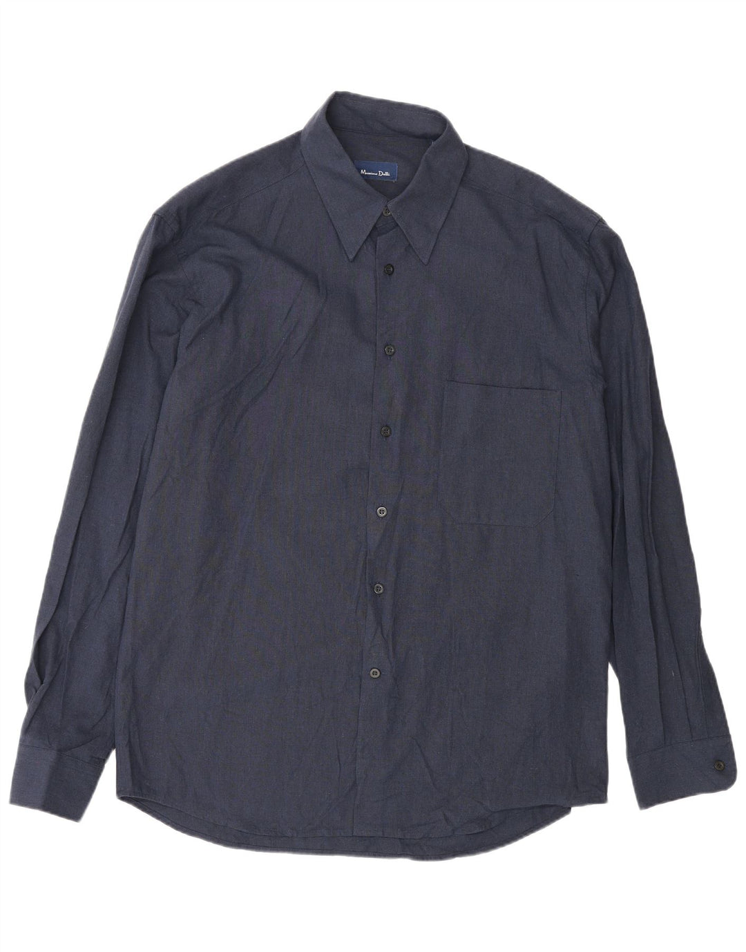Massimo Dutti Chemise Homme Taille 42 Large Bleu Marine Viscose