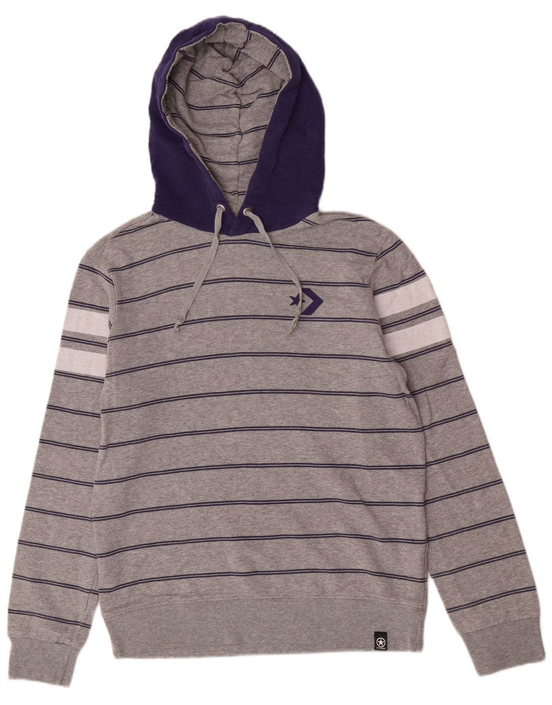 Converse Pull à capuche en coton color block gris moyen pour homme