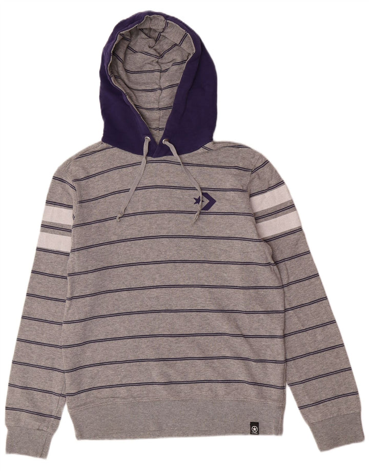 Converse Pull à capuche en coton color block gris moyen pour homme