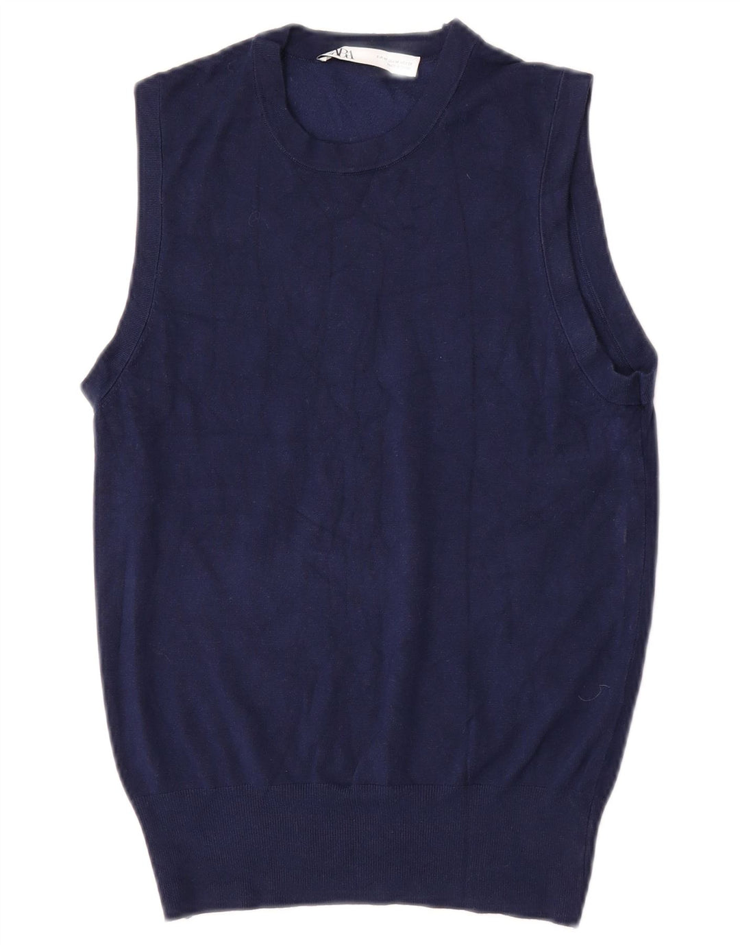 Zara Femme Débardeur UK 12 Medium Bleu Marine Viscose