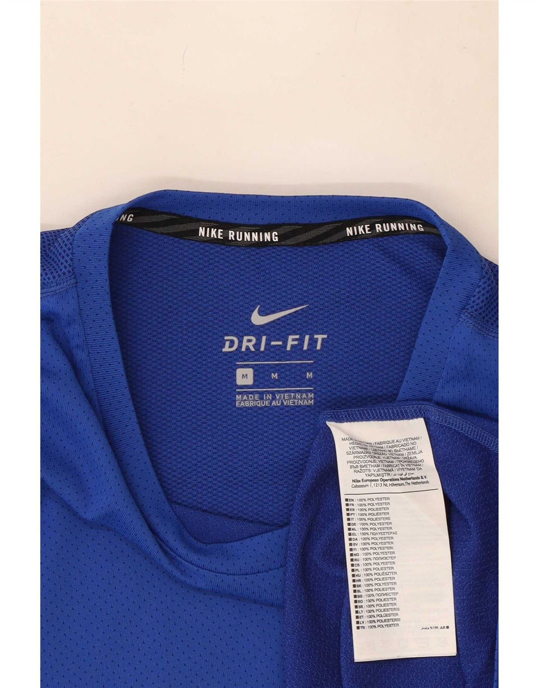 Nike Haut Dri Fit à manches longues pour homme Bleu moyen Polyester