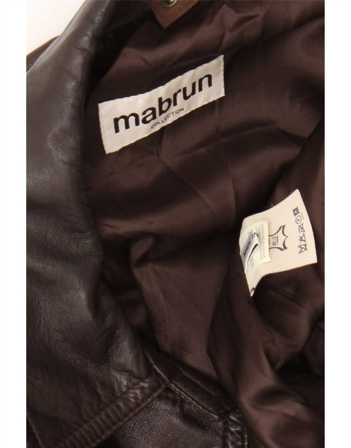 Mabrun Manteau en cuir pour femme UK 16 Grand cuir marron