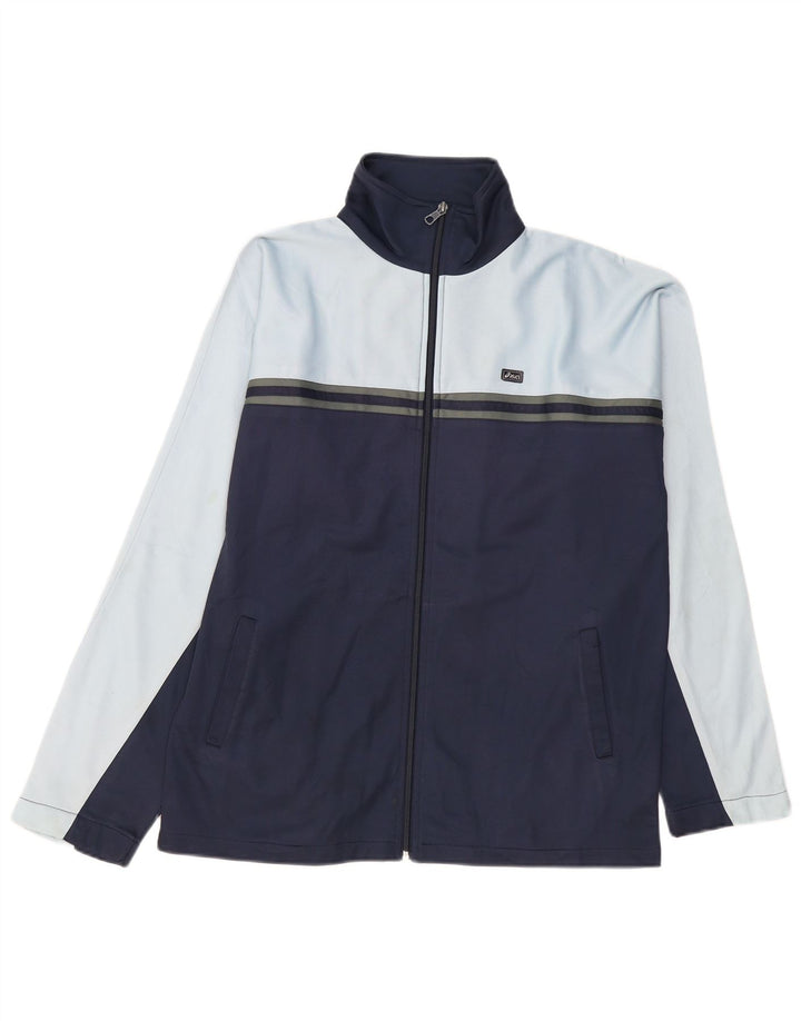 Asics Veste de Survêtement Homme Bleu Marine Moyen Colourblock