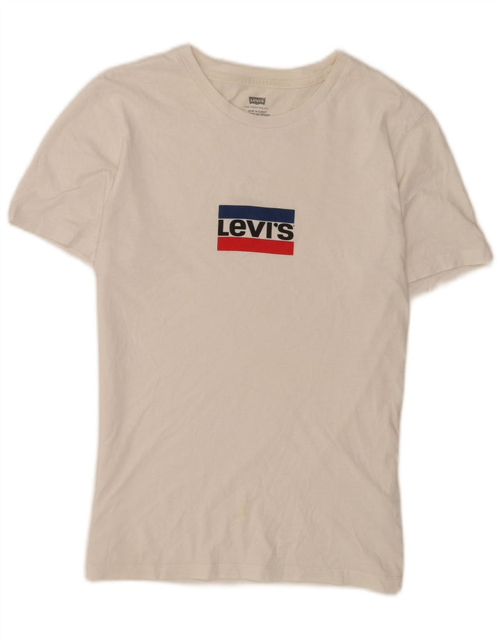 Levi's T-Shirt Graphique Top XS Homme Blanc Coton