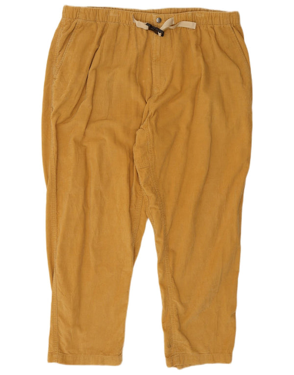 The North Face Mens Crop Corduroy Trousers 2XL W40 L26 Yellow Polyester
