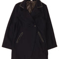 VINTAGE Womens Double Breasted Coat UK 16 Large Navy Blue Wool Vintage Vintage and Second-Hand Vintage from Messina Hembry 