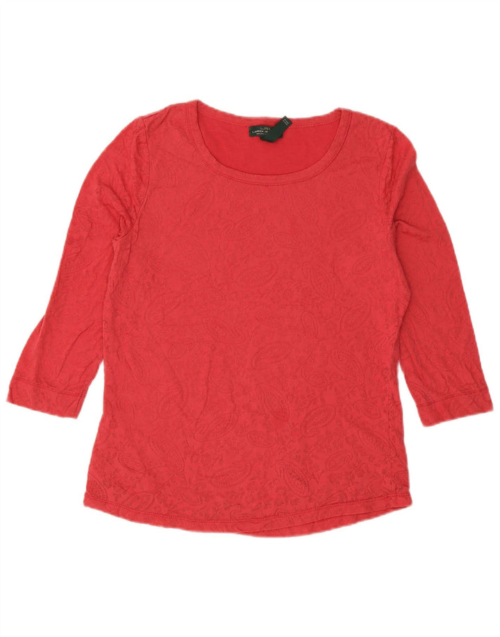 RALPH LAUREN Haut Femme Manches 3/4 UK 12 Rouge Moyen Paisley Polyester
