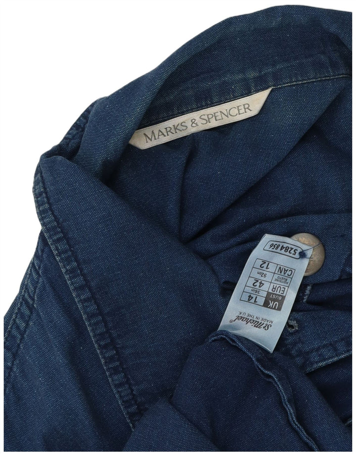 Marks & Spencer Veste en jean pour femme UK 14 Bleu moyen Coton