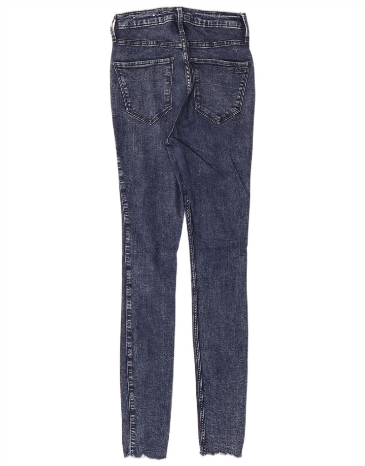 HOLLISTER Jean skinny taille haute courbé pour femme US 5 Small W27 L28 Bleu