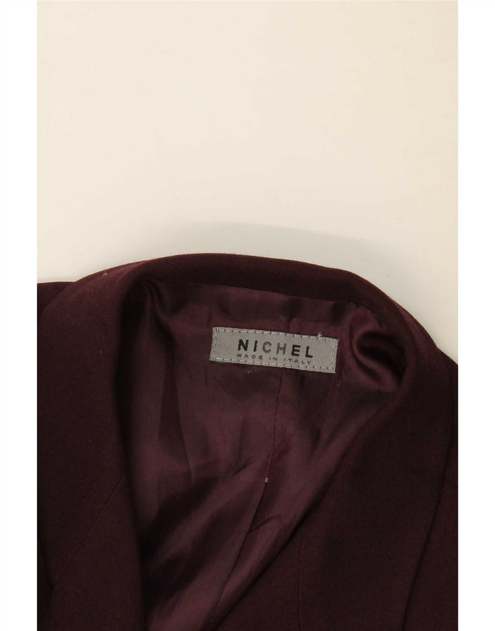 Vintage Womens 4 Button Blazer Jacket UK 12 Medium Burgundy