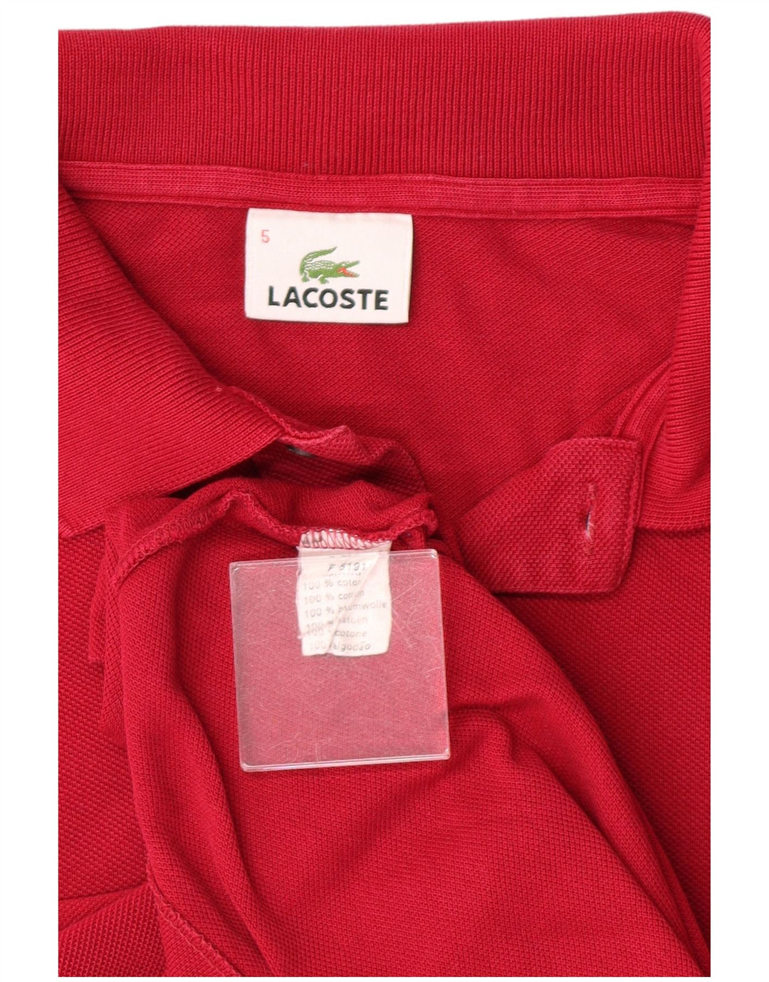 LACOSTE Polo Homme Taille 5 Grand Rouge Coton Classique