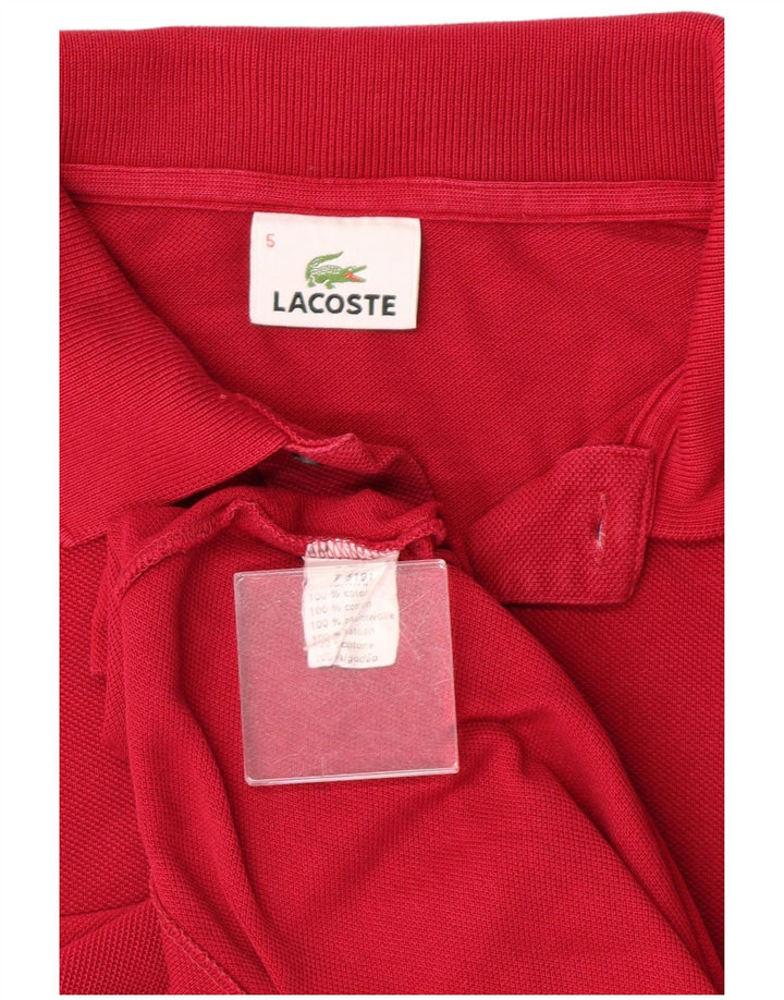 LACOSTE Polo Homme Taille 5 Grand Rouge Coton Classique