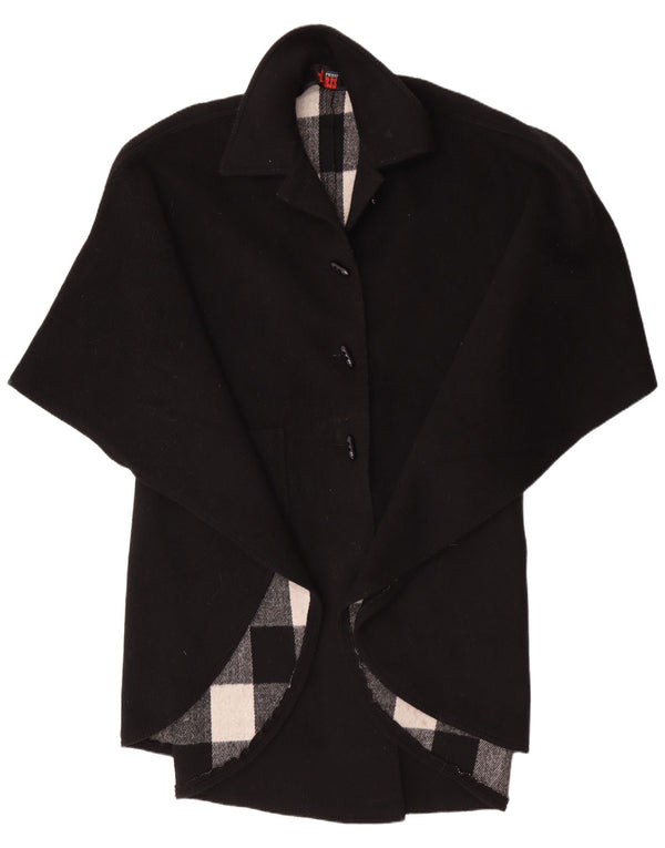 Althof Petit Paris Womens Poncho Coat EU 38 Medium Black Wool
