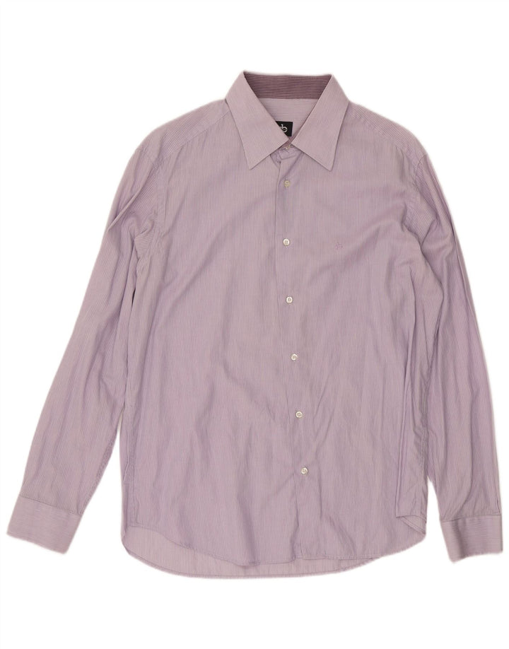 ROCCOBAROCCO Chemise Homme Coton Rayé Violet Moyen