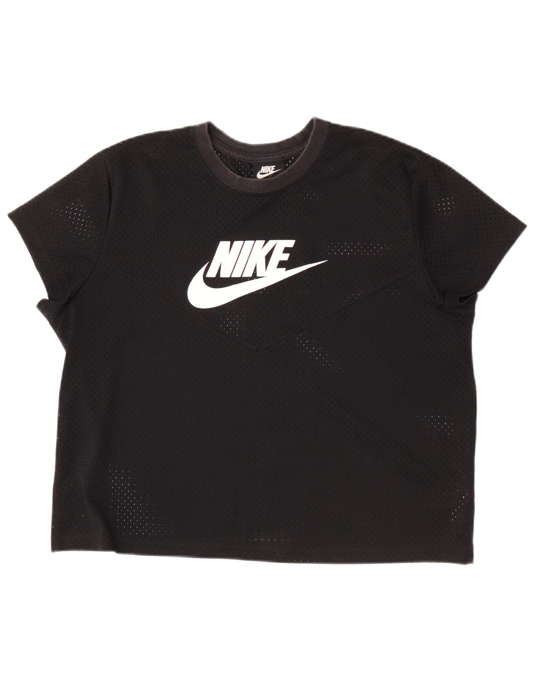 Nike T-shirt graphique pour femme UK 18 XL Noir Polyester