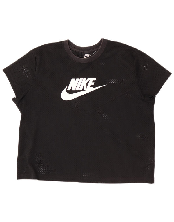 Nike T-shirt graphique pour femme UK 18 XL Noir Polyester