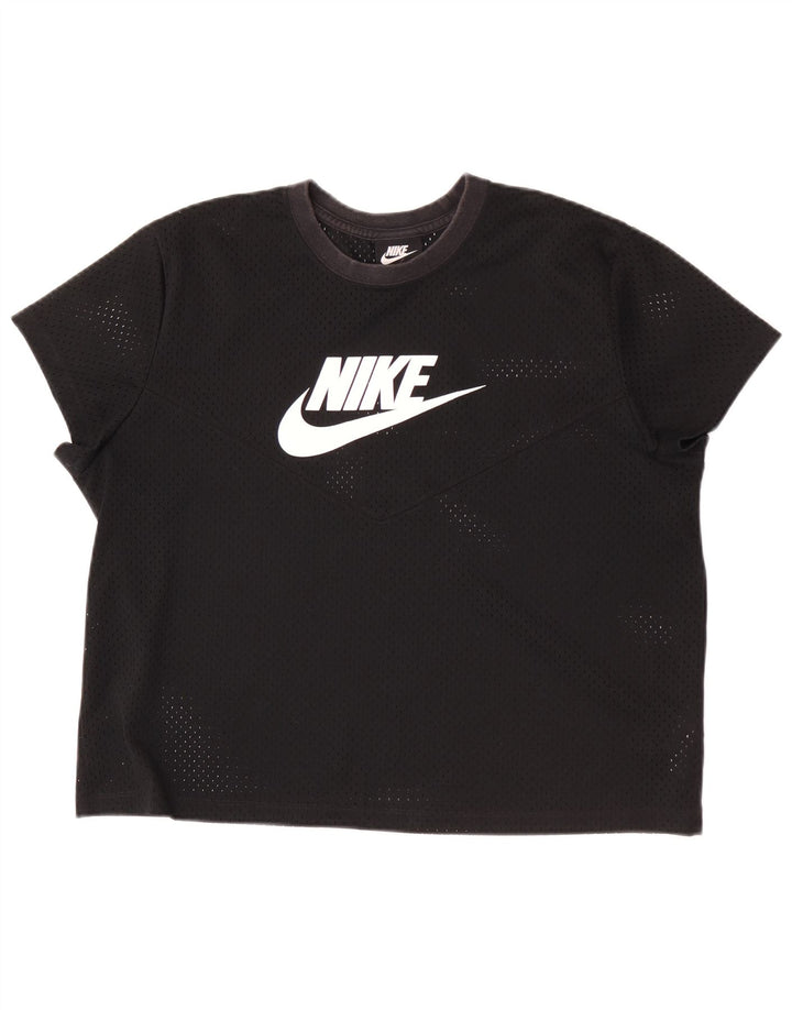 Nike T-shirt graphique pour femme UK 18 XL Noir Polyester