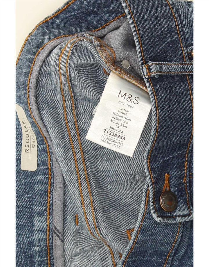Marks & Spencer Jean droit coupe droite homme W40 L33 bleu coton
