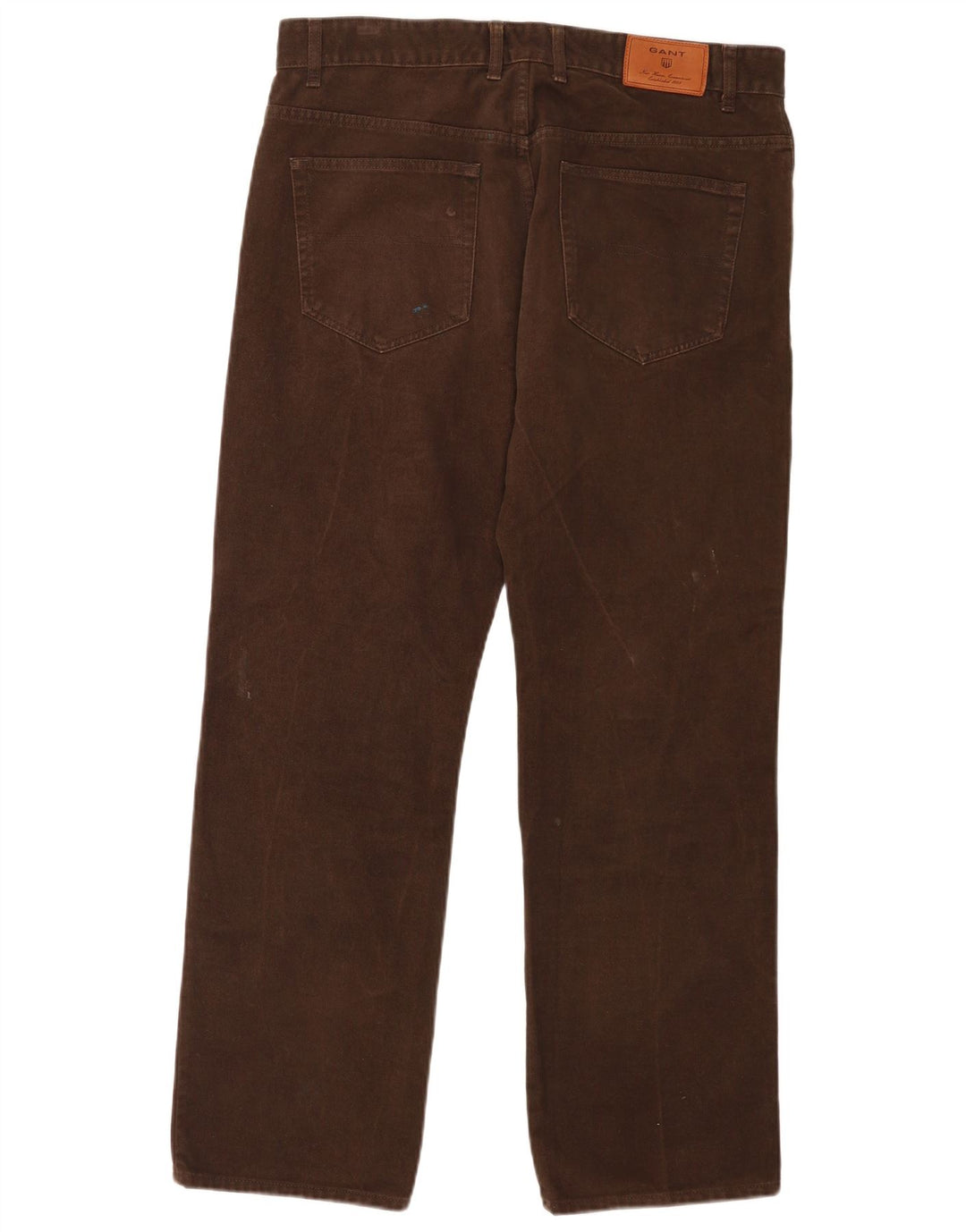 Gant Pantalon décontracté régulier pour homme W36 L32 Marron Coton