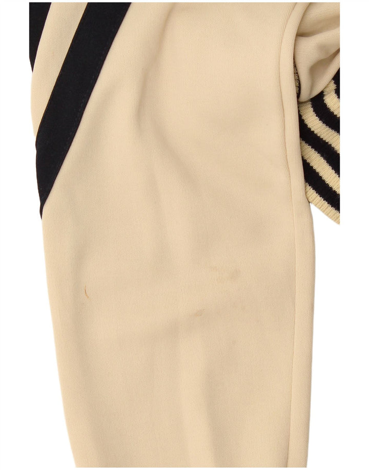 vintage Femme Survêtement Top Veste UK 14 Medium Beige Colourblock