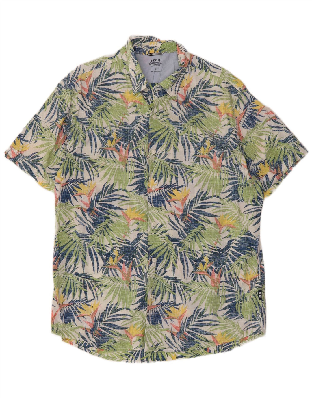 Izod Chemise à manches courtes pour homme Salt Water en coton floral multicolore