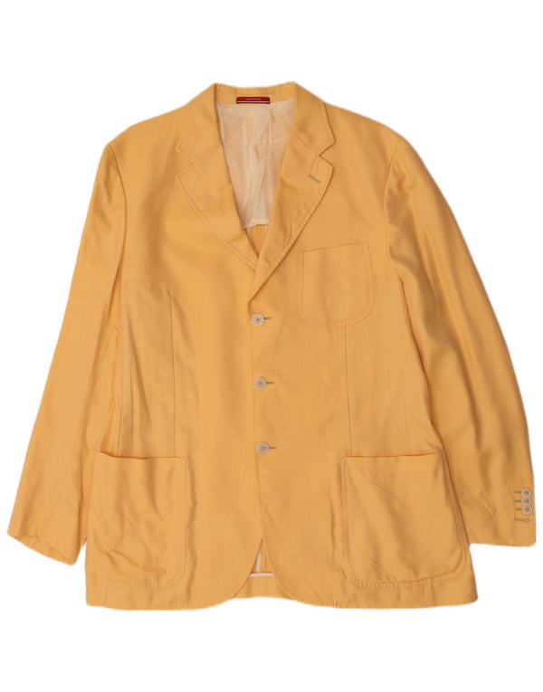 Pal Zileri Veste Blazer 3 Boutons Homme IT 54 2XL Jaune Coton