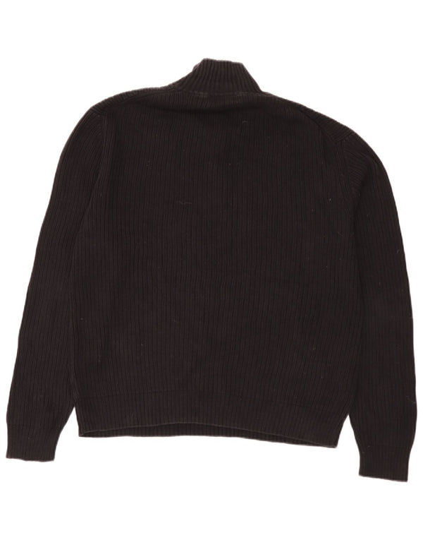 Calvin Klein Pull à col zippé pour homme Grand coton noir