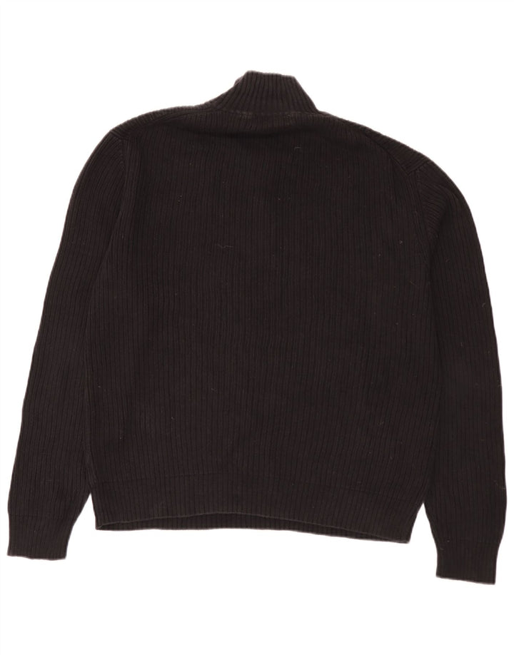 Calvin Klein Pull à col zippé pour homme Grand coton noir