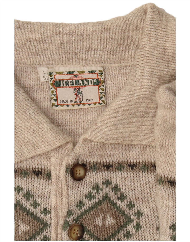 ICELAND Pull col polo pour homme IT 52 Grand gris Fair Isle