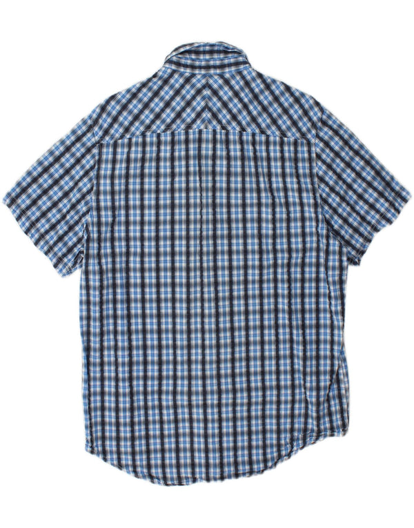 TIMBERLAND Chemise à manches courtes pour homme en coton à carreaux bleus