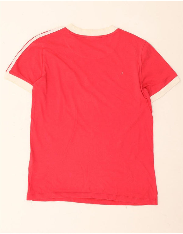 Adidas T-Shirt Femme Top UK 10 Petit Rouge Coton