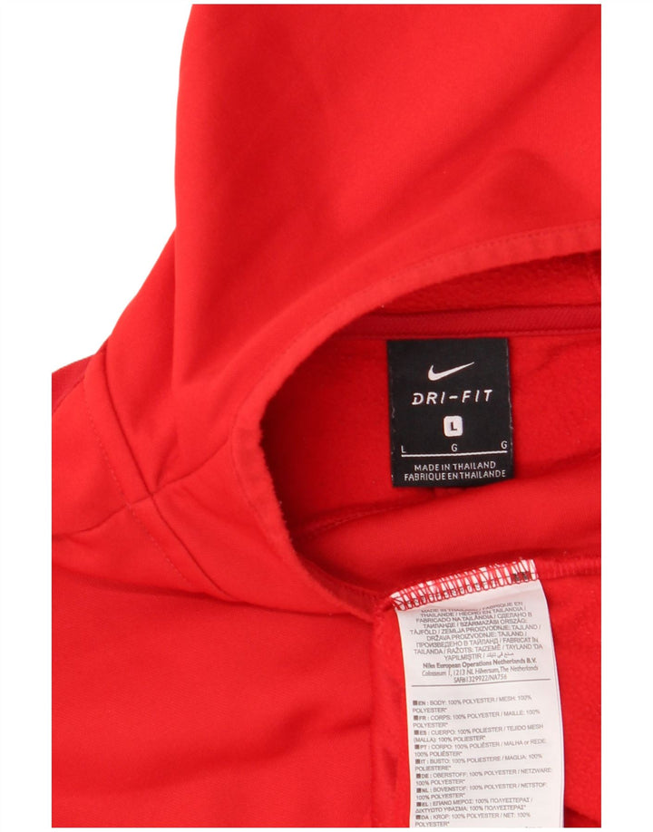 NIKE Pull à capuche graphique Dri Fit pour hommes, grand rouge, en polyester