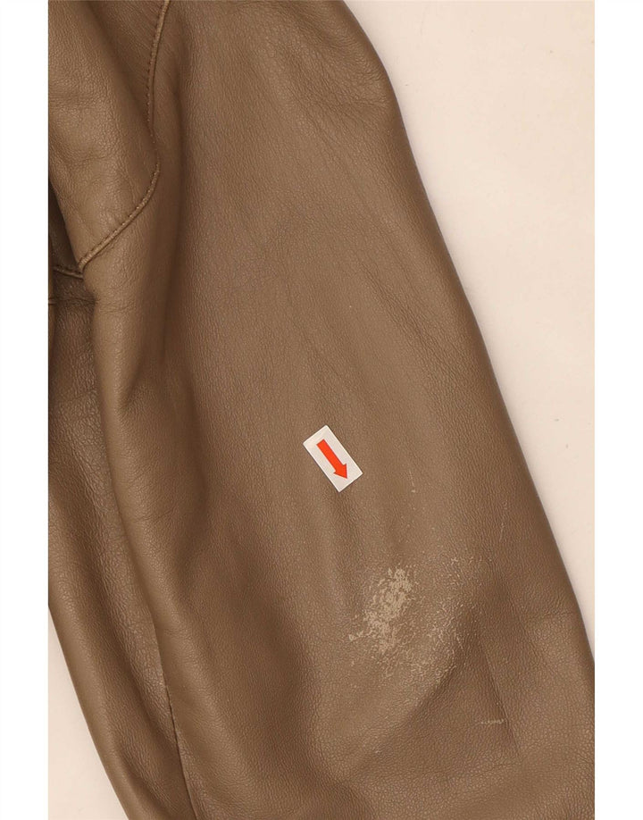 Veste en cuir militaire femme vintage IT 50 XL Cuir Beige