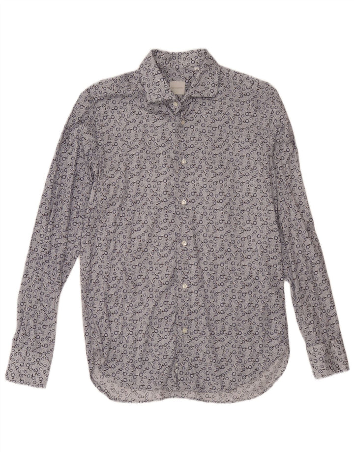 Chemise Homme Vintage Bleu Moyen Floral