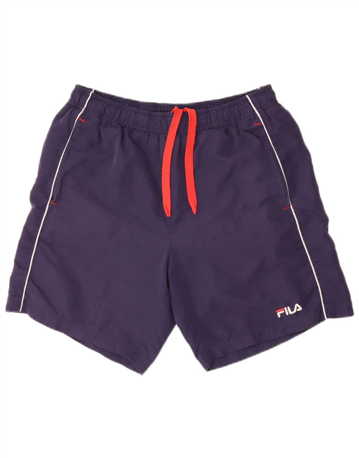 Fila Short de Sport Graphique Homme Bleu Marine Moyen Polyester