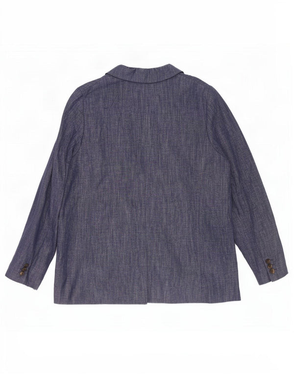 Marks & Spencer Veste blazer à 2 boutons pour femme UK 16 Large Bleu marine en coton