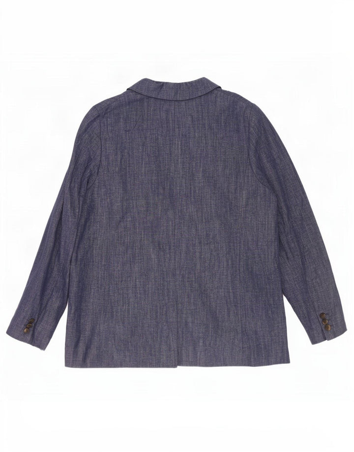 Marks & Spencer Veste blazer à 2 boutons pour femme UK 16 Large Bleu marine en coton