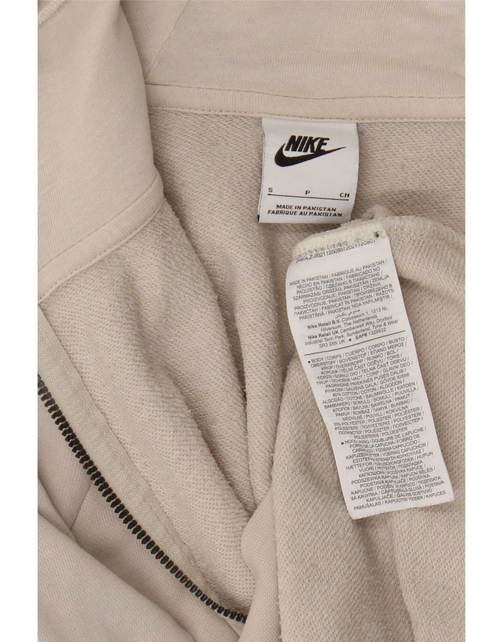 Nike Pull à capuche zippé pour homme Petit coton beige