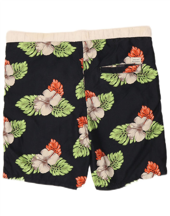 JACK & JONES Short de Bain Homme Noir Moyen Floral Polyester